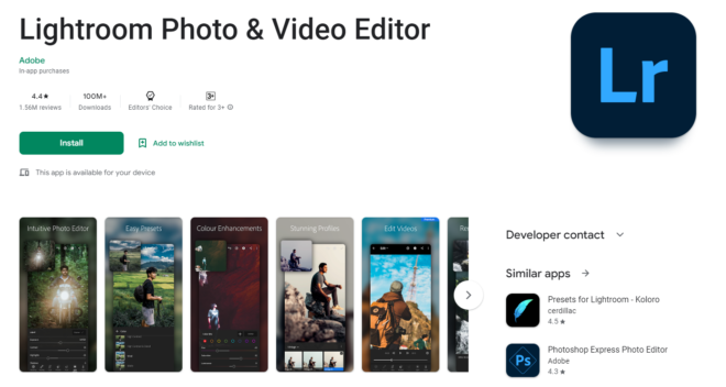 Adobe LightRoom App Best Photo & Video Editing App for Smartphone